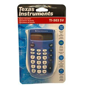 Texas Instruments Ti-503 Sv Pocket Calculator Compact 8-Digit Display Blue Batte